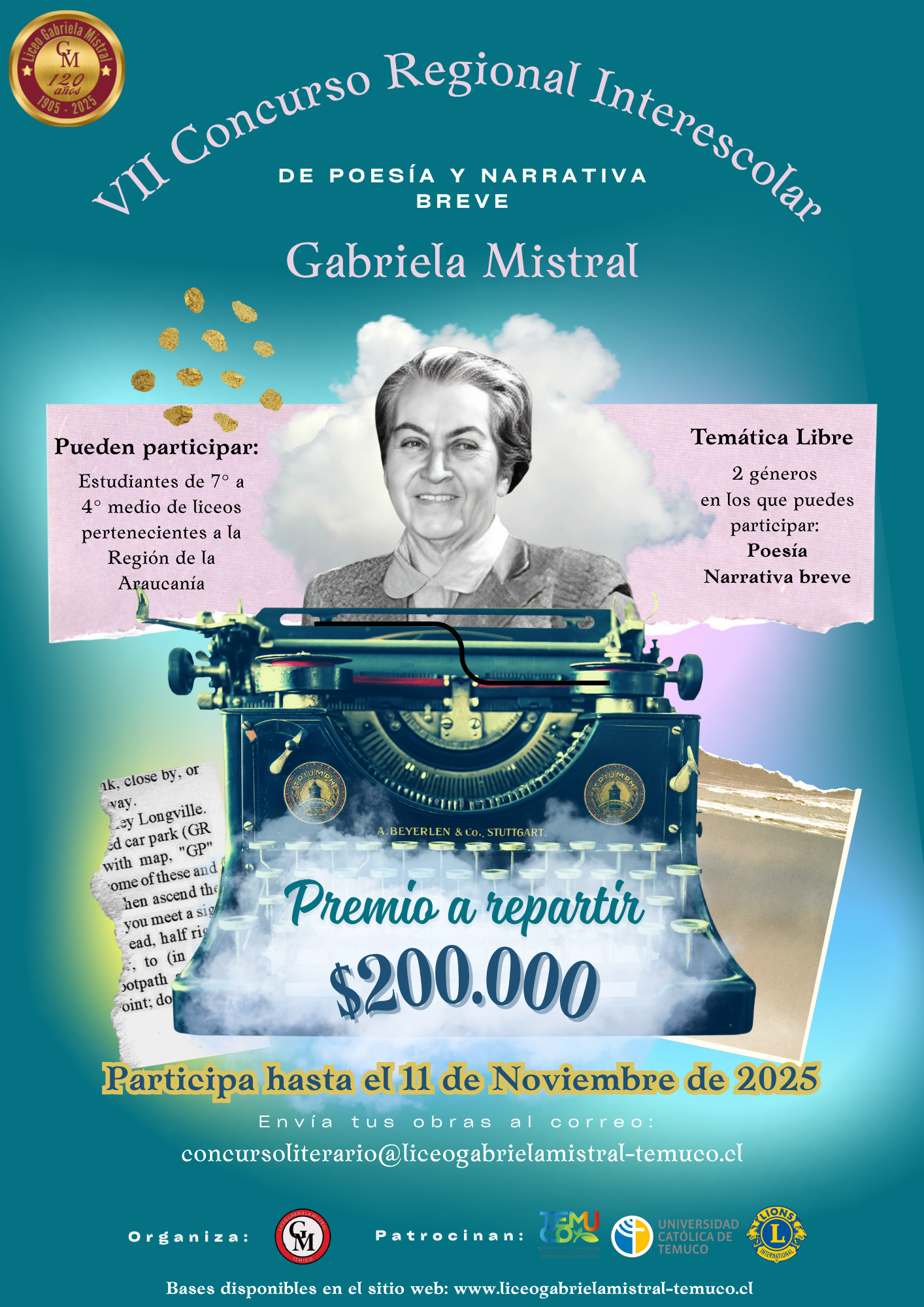 Afiche Concurso Literario Gabriela Mistral 2025